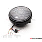 7.7 Inch Gloss Black Short Metal LED MOD Integrated Headlight - DRL + Turn Signals