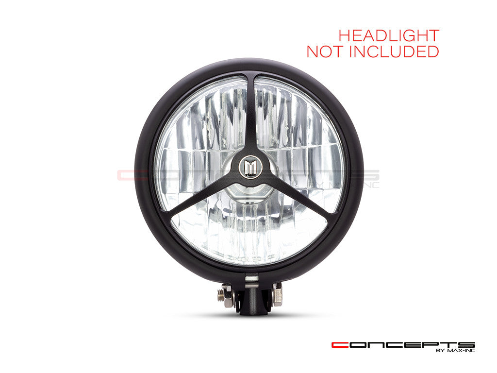 5.75" Tri-Benz Design Black CNC Aluminum Headlight Guard Cover
