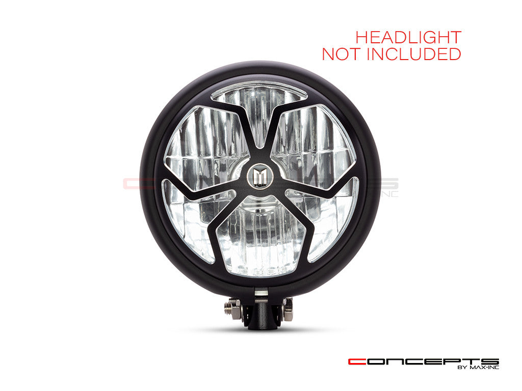 5.75" J-Rob Design Black / Contrast CNC Aluminum Headlight Guard Cover