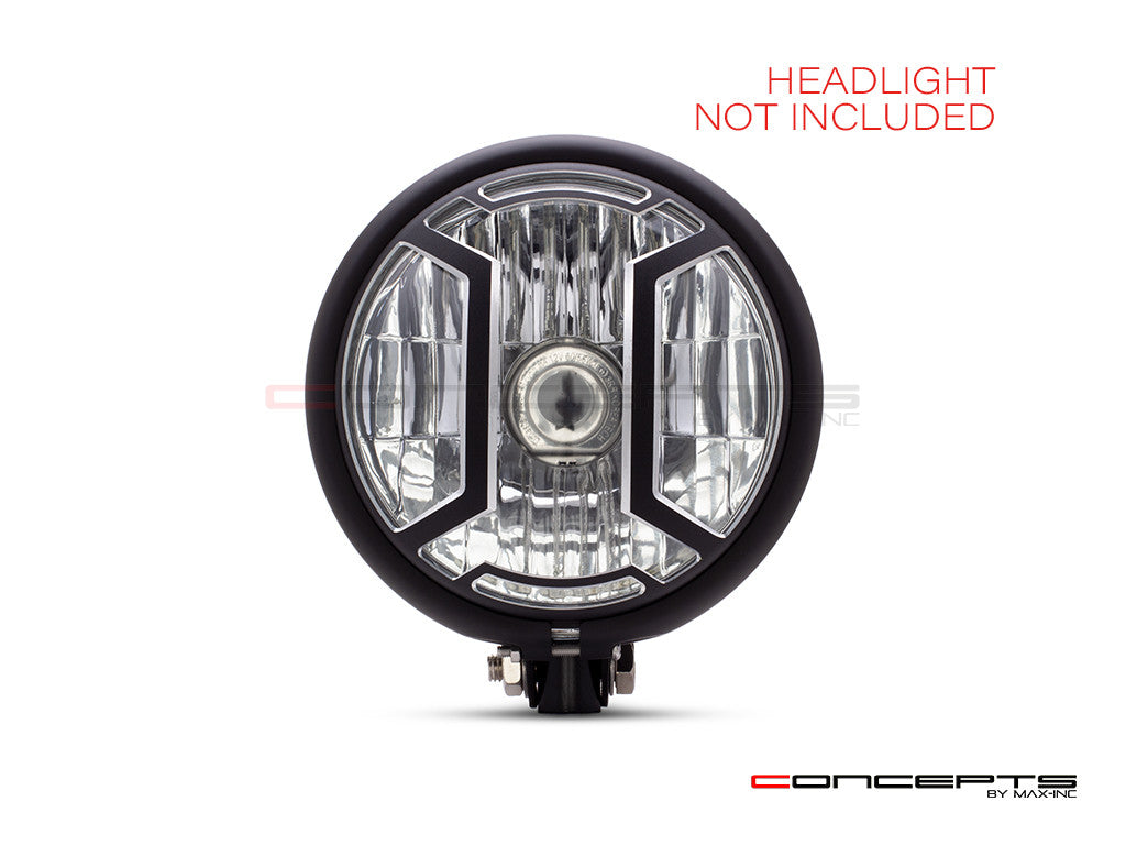 5.75" Armour Design Black / Contrast CNC Aluminum Headlight Guard Cover