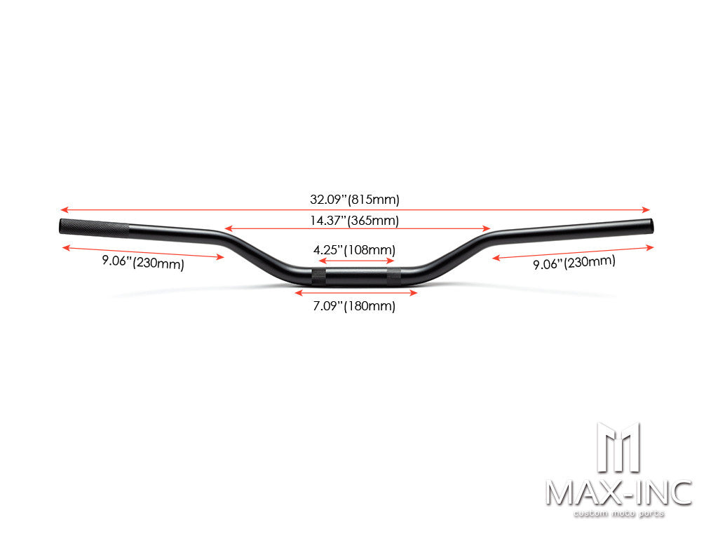 Black Universal 28mm Tapered Fat Bar Handlebars