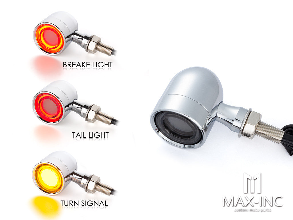 Chrome Alum Bobber LED Integrated Turn Signals (Turn / Tail / Stop)