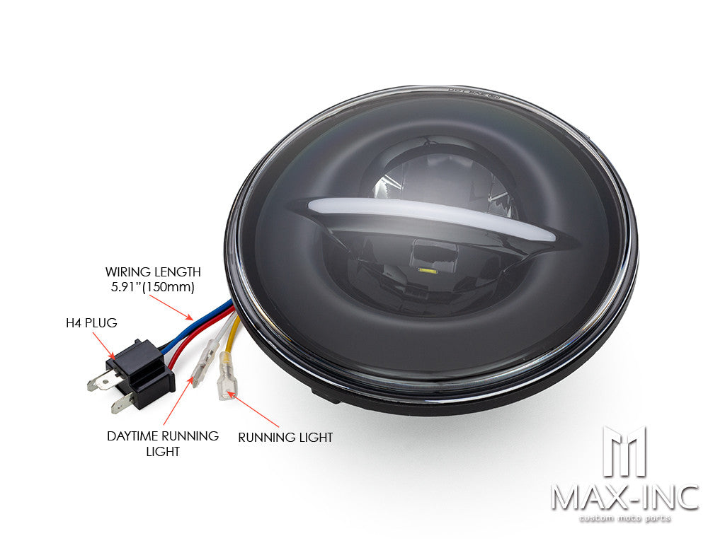 7" Black Classic / Modern LED Headlight Insert