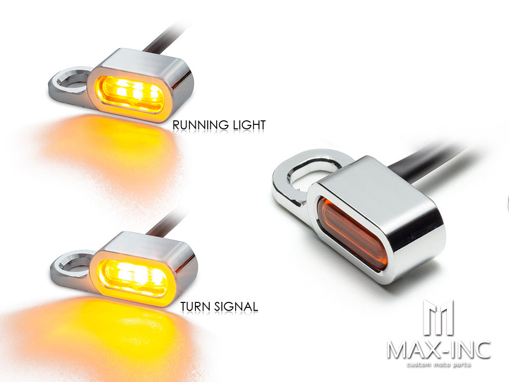 Motorcycle Amber LED Mini Turn Signal Indicator Running Light Lamp