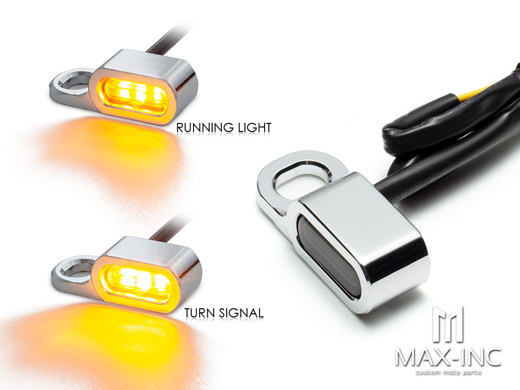 CHROME SMOKED Motorcycle Mini LED E Mark Turn Signal Light Running Indicator Lamp For Harley Sportster XL 2004-2021 1200 883 72 48 Roadster