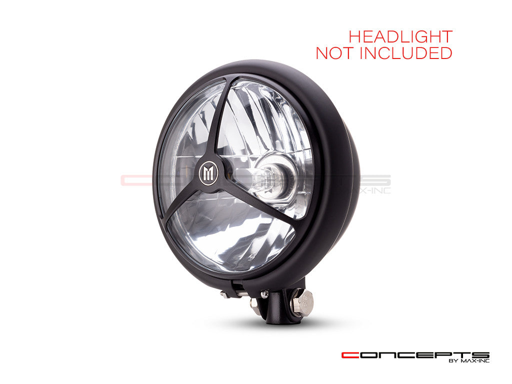 5.75" Tri-Benz Design Black CNC Aluminum Headlight Guard Cover