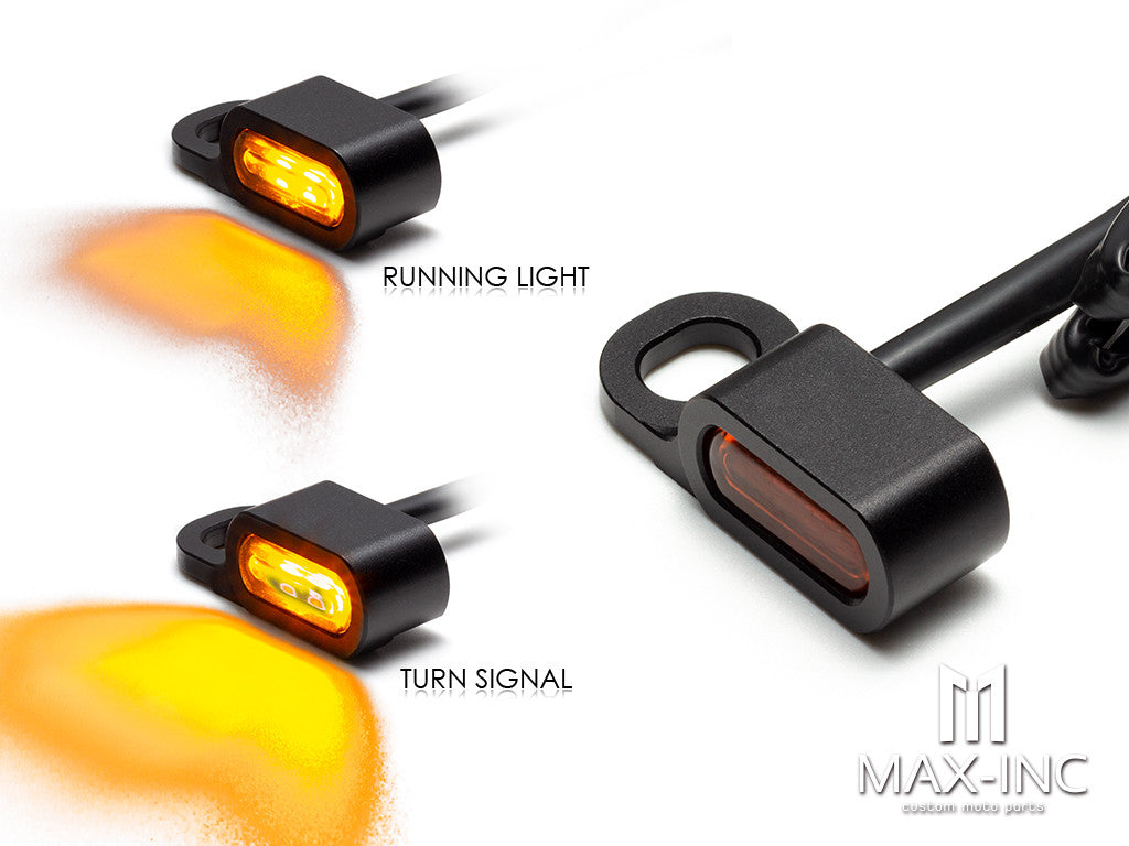 Black housing Motorcycle Amber LED Mini Turn Signal Indicator Running Light Lamp For Harley Touring Electra Glide 09-17 Softail Slim FLS 15-20