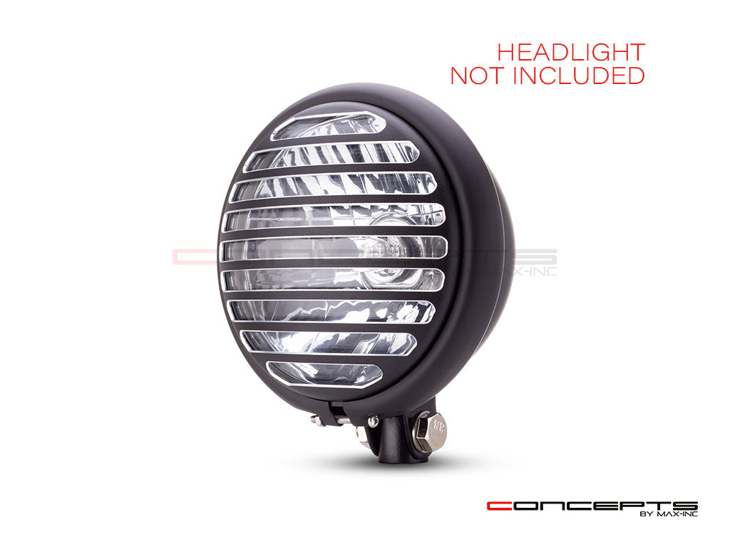 5.75" Vent Design Black / Contrast CNC Aluminum Headlight Guard Cover