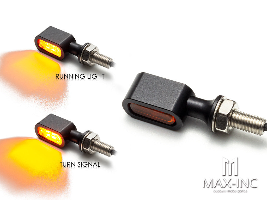 HARLEY MINI TURNER LAMP BLACK RED LENS