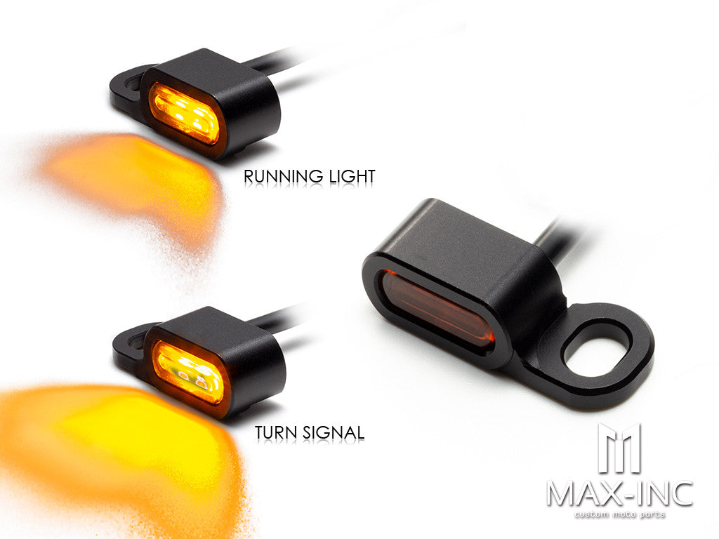 Motorcycle 12V LED Yellow Lens Mini Turn Signals Indicators Running Light With E Mark For Harley Touring Street Glide 14-20 Softail 16-17