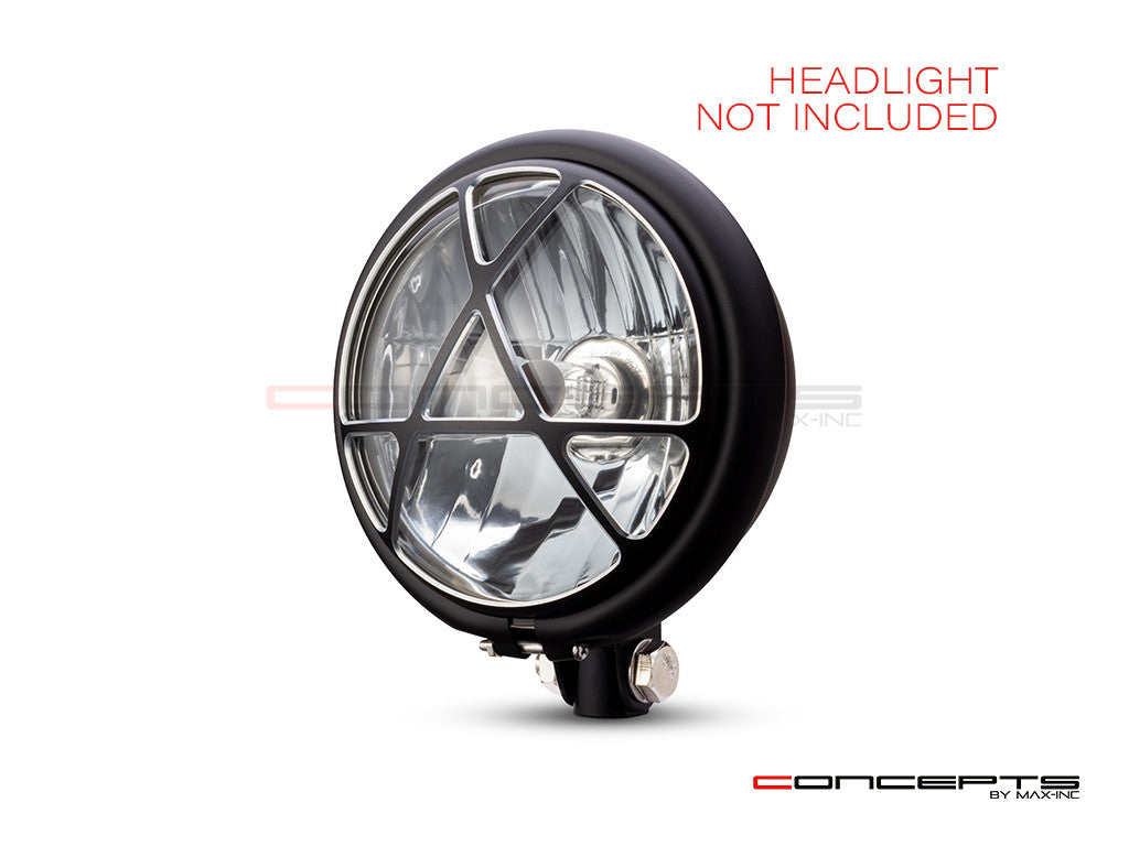 5.75" Anarchy Design Black / Contrast CNC Aluminum Headlight Guard Cover
