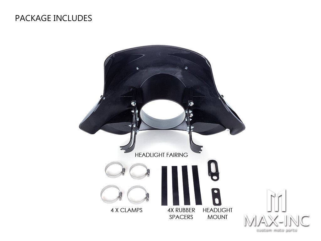 Tall Black / Smoked Touring Sport Fairing Windshield - Fits Harley Dyna / Sportster