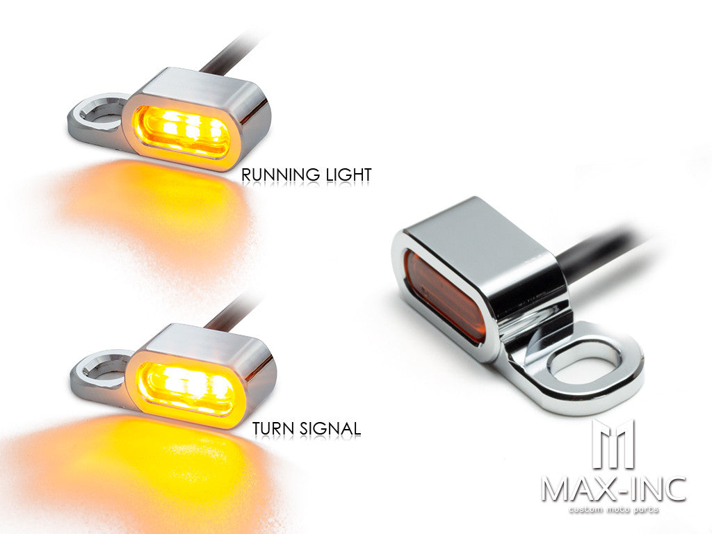 Motorcycle 12V LED Mini Turn Signals Indicators Running Light With E Mark For Harley Touring Street Glide 14-20 Softail 16-17