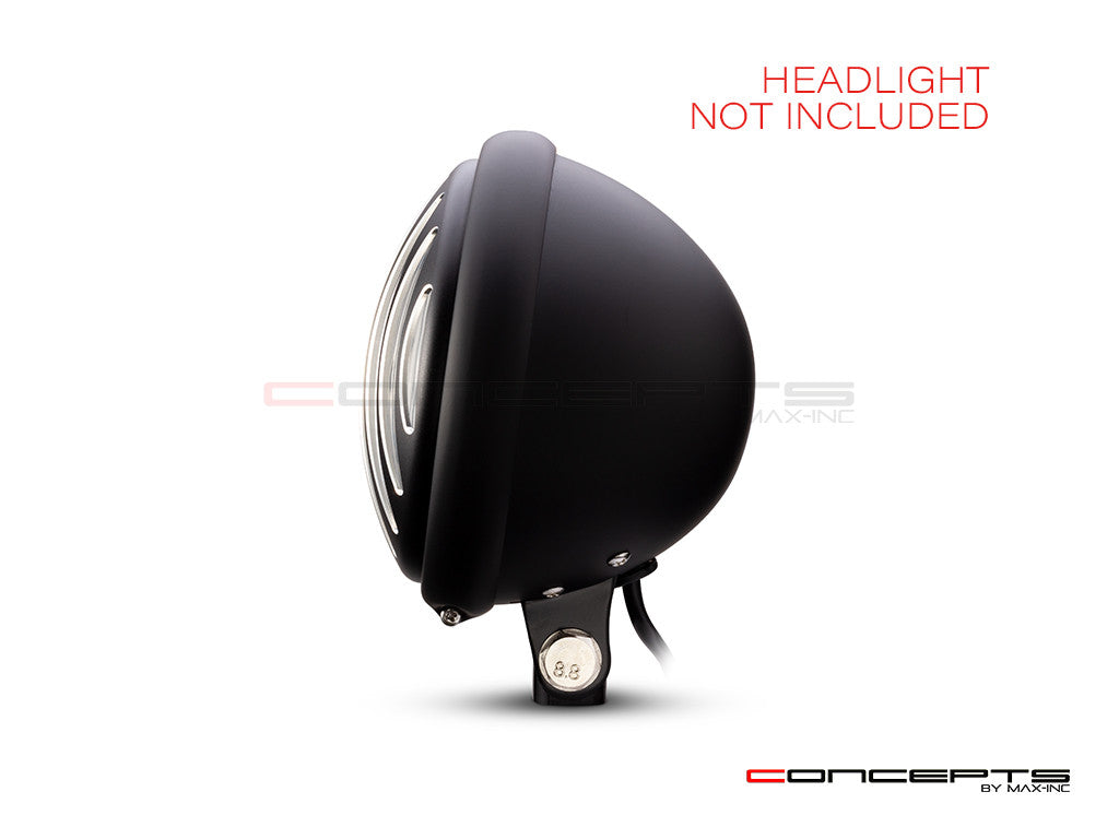 5.75" Prison Grill Design Black / Contrast CNC Aluminum Headlight Guard Cover
