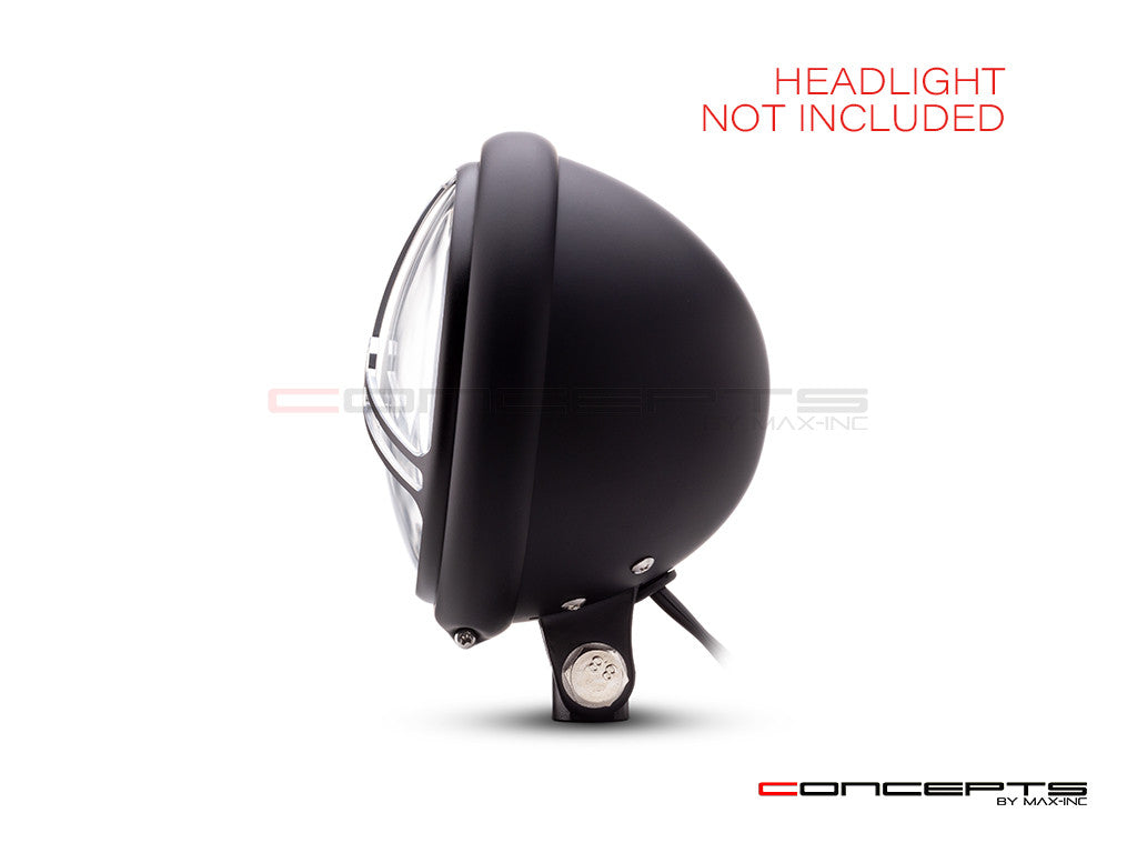 5.75" Tri-Pro Design Black / Contrast CNC Aluminum Headlight Guard Cover