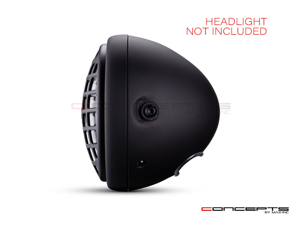 7" Derby Design Black CNC Aluminum Headlight Guard Cover