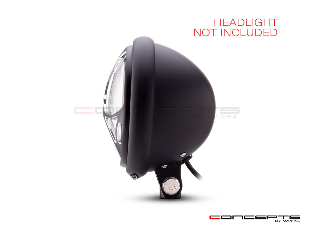 5.75" Tri-Maltese Design Black / Contrast CNC Aluminum Headlight Guard Cover