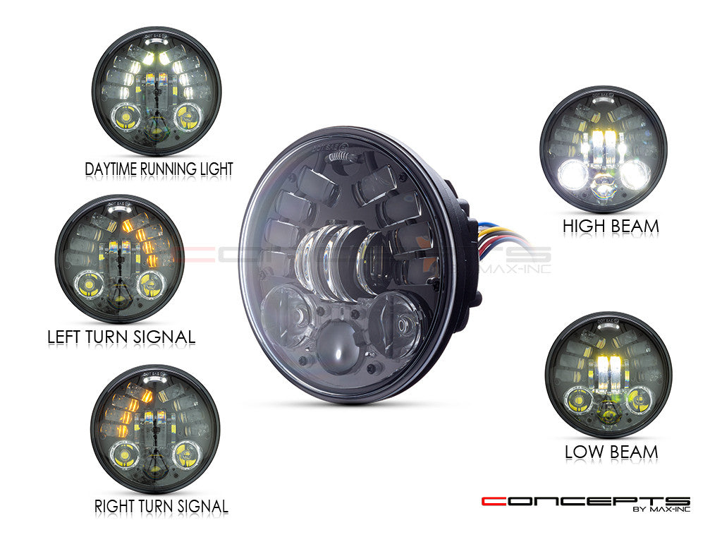5.75" Integrated LED Headlight + Turn Signals + Daytime Running Lights