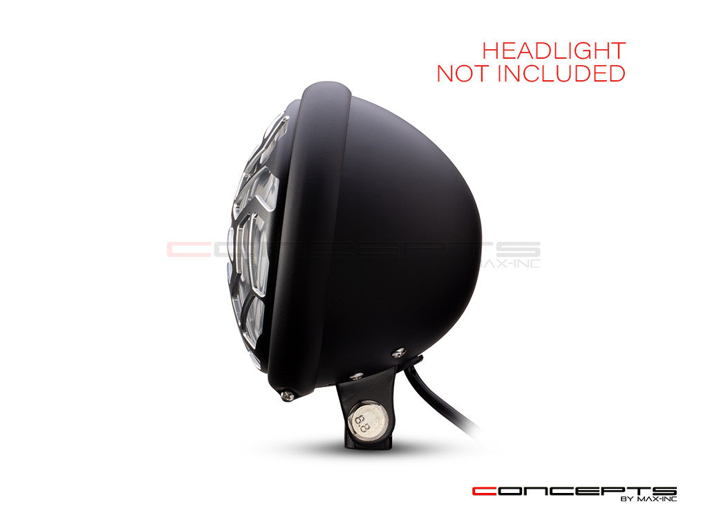 5.75" Trippa Design Black / Contrast CNC Aluminum Headlight Guard Cover