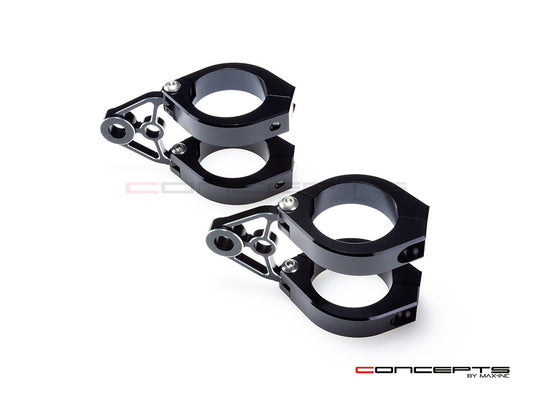 MAX Corto Black + Contrast CNC Machined Headlight Brackets - Fits Fork Sizes 32 - 59mm