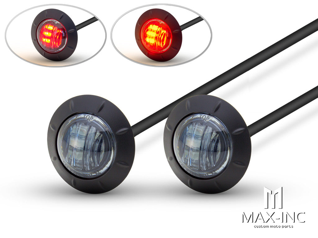 2" Flush Mount Smoked Lens LED Stop / Tail Lights - Set Of 2