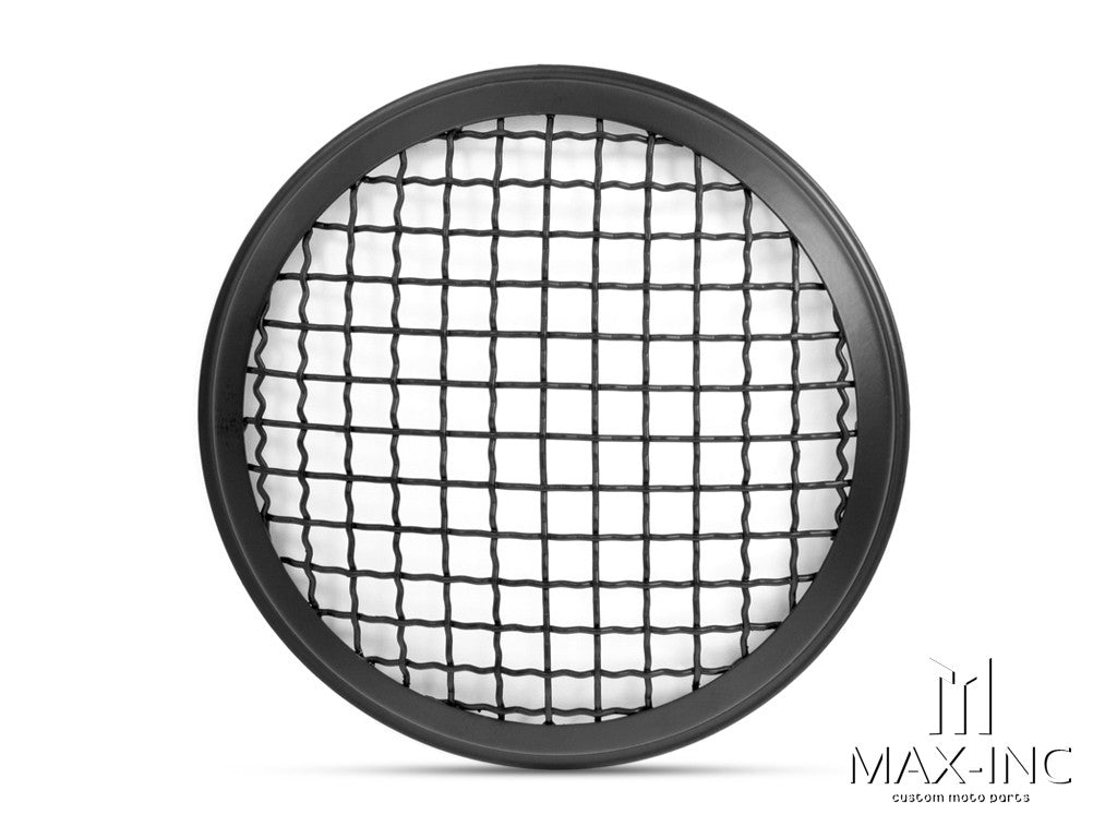 5.75" Black Mesh Metal Headlight Cover for Harley Davidson & Classic Cars - Direct Fit Headlight Grill Add-On