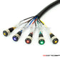 Universal DIY 12V CNC Aluminium Dash Light Assembly - 5 Indicator Lights (Amber/Red/Green/Blue), Wiring Harness for Cafe Racers, Custom Bikes, Classic Cars