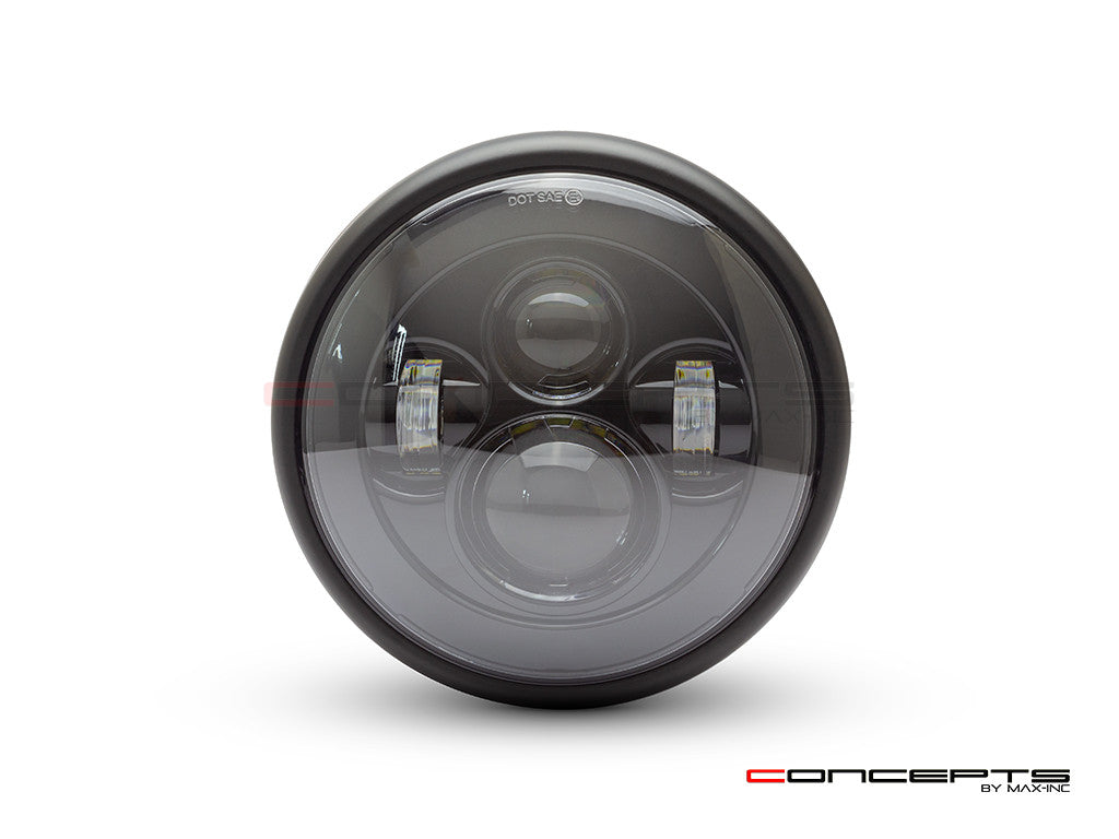 7.7" Matte Black Shorty Multi Projector LED Headlight