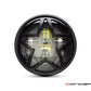 7.7" Matte Black Multi Projector LED Headlight + Big Star Grill Cover-Front