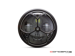 Black oxidized corners cut pin white edge