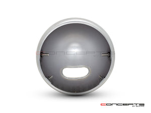 7.7 Inch Raw Metal Headlight Housing & Bezel Combo - Universal Motorcycle Headlamp