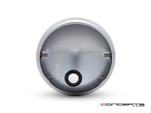 7.7" Raw Unpainted Metal Shorty Headlight Housing + Bezel Combo | Universal Fit
