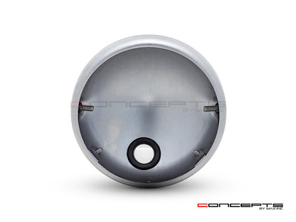 7.7" Raw Unpainted Metal Shorty Headlight Housing + Bezel Combo | Universal Fit