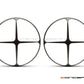 Cross Design 7" Black + Contrast Cut CNC Aluminum Headlight Guard Covers - Pair