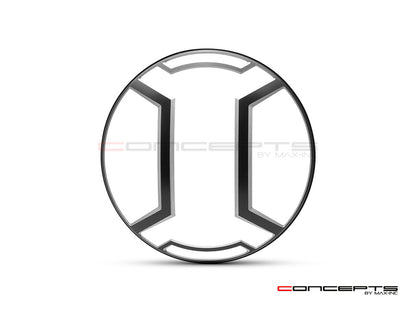 7" Armour Design Black + Contrast Cut CNC Aluminum Headlight Guard Cover