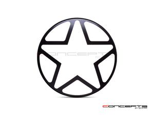 7"Big Star Grill Design Black CNC Aluminum Headlight Guard Cover