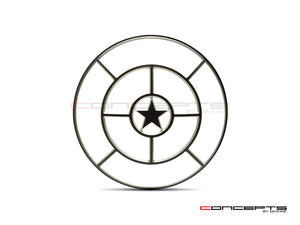 Star Design 7" Black + Contrast Cut CNC Aluminum Headlight Guard Cover