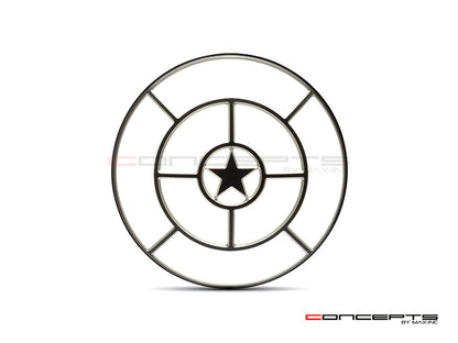 Star Design 7" Black + Contrast Cut CNC Aluminum Headlight Guard Cover