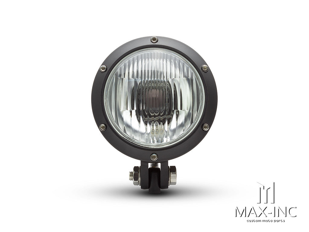 4.75" Black Alloy Bobber Style Headlight - 12v / 35w