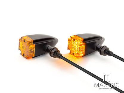 Maltese Cross Black Alloy Custom LED Turn Signals