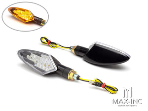 Black Full Size Spear Head LED Turn Signals / Indicators - Emarked