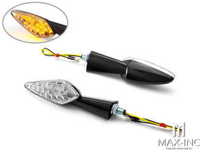 Black Benelli Style LED Turn Signals / Indicators - Emarked