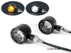 Black CNC Classic LED Turn Signal + DRL (Dual Color)