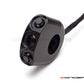CNC-machined motorcycle handlebar switch with blue LED illumination