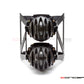 Max Dual Stacked Streetfighter Motorcycle Headlight – Universal Adjustable Brackets (32-59mm), High/Low Beam & Side Light, ABS Grille