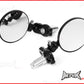 Black Round Aluminiun Folding Bar End Mirrors