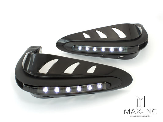 BLACK Universal Hand Guards with Integrated LED Daytime Running Lights