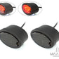 Classic Matte Black Metal Oval Smoked Lens LED Stop / Tail Lights - Pair