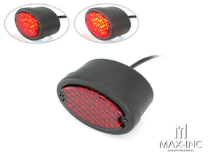 Classic Matte Black Metal Oval LED Stop / Tail Light