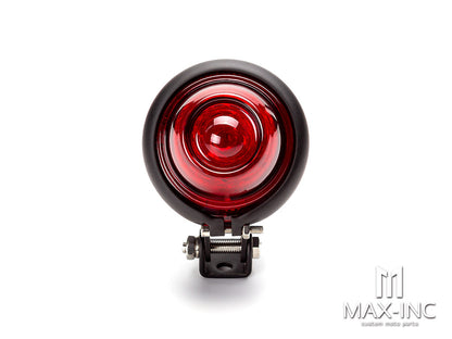 Matte Black Mini Bates Style LED Stop / Tail Light - Red Lens